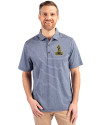 Northern Arizona Lumberjacks College Vault Cutter & Buck Forge Eco Heather Stripe Stretch Recycled Mens Big & Tall Polo Navy Blue Heather Front Thumbnail Image
