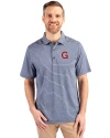 Gonzaga Bulldogs College Vault Cutter & Buck Forge Eco Heather Stripe Stretch Recycled Mens Big & Tall Polo Navy Blue Heather Front Thumbnail Image