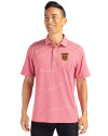Tuskegee Golden Tigers Cutter & Buck Forge Eco Heather Stripe Stretch Recycled Mens Polo Cardinal Red Heather Front Thumbnail Image