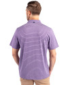James Madison Dukes Cutter & Buck Forge Eco Heather Stripe Stretch Recycled Mens Polo College Purple Heather Back Thumbnail Image