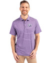 Texas Christian Horned Frogs College Vault Cutter & Buck Forge Eco Heather Stripe Stretch Recycled Mens Polo College Purple Heather Front Thumbnail Image