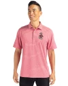 Washington State Cougars College Vault Cutter & Buck Forge Eco Heather Stripe Stretch Recycled Mens Polo Cardinal Red Heather Front Thumbnail Image