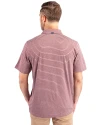 Southern Illinois Salukis College Vault Cutter & Buck Forge Eco Heather Stripe Stretch Recycled Mens Polo Bordeaux Heather Back Thumbnail Image