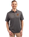Tuskegee Golden Tigers Cutter & Buck Forge Eco Stretch Recycled Mens Polo Dark Black Heather Front Thumbnail Image