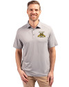 North Carolina A&T Aggies Cutter & Buck Forge Eco Stretch Recycled Mens Polo Polished Medium Gray Front Thumbnail Image