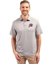 Utah Utes Cutter & Buck Forge Eco Stretch Recycled Mens Polo Polished Medium Gray Front Thumbnail Image