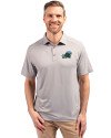 Tulane Green Wave Cutter & Buck Forge Eco Stretch Recycled Mens Polo Polished Medium Gray Front Thumbnail Image