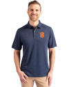 Syracuse Orange Cutter & Buck Forge Eco Stretch Recycled Mens Polo Dark Navy Blue Heather Front Thumbnail Image
