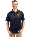Syracuse Orange Cutter & Buck Forge Eco Stretch Recycled Mens Polo Navy Blue Front Thumbnail Image