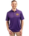 Tennessee Tech Golden Eagles Cutter & Buck Forge Eco Stretch Recycled Mens Polo Dark College Purple Heather Front Thumbnail Image