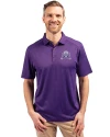 Northwestern Wildcats College Vault Cutter & Buck Forge Eco Stretch Recycled Mens Polo Dark College Purple Heather Front Thumbnail Image