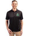 Marshall Thundering Herd College Vault Cutter & Buck Forge Eco Stretch Recycled Mens Polo Black Front Thumbnail Image