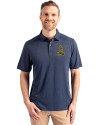 Northern Arizona Lumberjacks College Vault Cutter & Buck Forge Eco Stretch Recycled Mens Polo Dark Navy Blue Heather Front Thumbnail Image