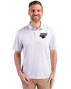 Clark Atlanta Panthers Cutter & Buck Pike Eco Symmetry Print Stretch Recycled Mens Big & Tall Polo White/Polished Front Thumbnail Image