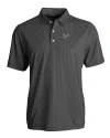 South Florida Bulls Cutter & Buck Pike Eco Symmetry Print Stretch Recycled Mens Big & Tall Polo Black/White Mannequin Thumbnail Image