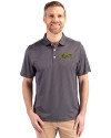 George Mason Patriots College Vault Cutter & Buck Pike Eco Symmetry Print Stretch Recycled Mens Big & Tall Polo Black/White Front Thumbnail Image