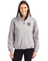 Virginia Military Institute Keydets Cutter & Buck Charter Eco Recycled Womens Full-Zip Jacket Polished Medium Gray Front Thumbnail Image