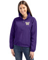 Washington Huskies Cutter & Buck Charter Eco Recycled Womens Full-Zip Jacket College Purple Front Thumbnail Image