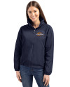 Pepperdine Waves Cutter & Buck Charter Eco Recycled Womens Full-Zip Jacket Navy Blue Front Thumbnail Image