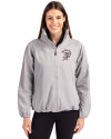 Mississippi State Bulldogs Vintage Cutter & Buck Charter Eco Recycled Womens Full-Zip Jacket Polished Medium Gray Front Thumbnail Image