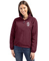 Southern Illinois Salukis College Vault Cutter & Buck Charter Eco Recycled Womens Full-Zip Jacket Bordeaux Front Thumbnail Image
