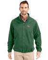 Miami Hurricanes Cutter & Buck Charter Eco Recycled Mens Full-Zip Jacket Hunter Green Front Thumbnail Image
