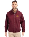 Minnesota Golden Gophers Cutter & Buck Charter Eco Recycled Mens Full-Zip Jacket Bordeaux Front Thumbnail Image