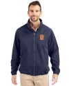 Syracuse Orange Cutter & Buck Charter Eco Recycled Mens Full-Zip Jacket Navy Blue Front Thumbnail Image