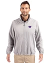 View image 7: Kansas State Wildcats Cutter & Buck Charter Recycled Packable Mens Full Zip Jacket Polished Medium Gray Front