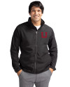 Utah Utes College Vault Cutter & Buck Charter Eco Recycled Mens Full-Zip Jacket Black Front Thumbnail Image