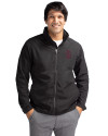 Southern Illinois Salukis College Vault Cutter & Buck Charter Eco Recycled Mens Full-Zip Jacket Black Front Thumbnail Image
