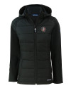 Florida State Seminoles Cutter & Buck Evoke Hybrid Softshell Recycled Full Zip Womens Hooded Jacket Black Mannequin Thumbnail Image