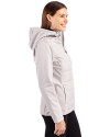 Jackson State Tigers Cutter & Buck Evoke Hybrid Softshell Recycled Full Zip Womens Hooded Jacket CONCRETE Side Thumbnail Image
