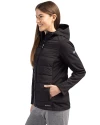 Tulane Green Wave Cutter & Buck Evoke Hybrid Softshell Recycled Full Zip Womens Hooded Jacket Black Side Thumbnail Image