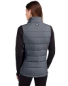 Utah Utes Cutter & Buck Evoke Hybrid Softshell Recycled Womens Full Zip Vest Elemental Grey Back Thumbnail Image