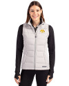 Iowa Hawkeyes Cutter & Buck Evoke Hybrid Softshell Recycled Womens Full Zip Vest CONCRETE Front Thumbnail Image