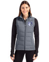 Saint Louis Billikens Cutter & Buck Evoke Hybrid Softshell Recycled Womens Full Zip Vest Elemental Grey Front Thumbnail Image