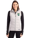 Tulane Green Wave College Vault Cutter & Buck Evoke Hybrid Softshell Recycled Womens Full Zip Vest CONCRETE Front Thumbnail Image