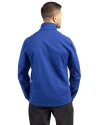 Boise State Broncos Cutter & Buck Evoke Softshell Recycled Full Zip Mens Jacket Tour Blue Back Thumbnail Image