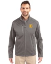 ETSU Buccaneers Cutter & Buck Evoke Softshell Recycled Full Zip Mens Jacket Elemental Grey Front Thumbnail Image