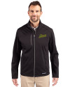 George Mason Patriots College Vault Cutter & Buck Evoke Softshell Recycled Full Zip Mens Jacket Black Front Thumbnail Image