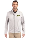 George Mason Patriots College Vault Cutter & Buck Evoke Softshell Recycled Full Zip Mens Jacket CONCRETE Front Thumbnail Image
