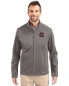 View image 7: Gonzaga Bulldogs College Vault Cutter & Buck Evoke Recycled Honeycomb Fleece Mens Full Zip Jacket Elemental Grey Front