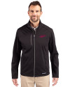 New Mexico State Aggies College Vault Cutter & Buck Evoke Softshell Recycled Full Zip Mens Jacket Black Front Thumbnail Image