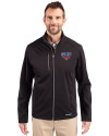 SMU Mustangs Cutter & Buck Evoke Softshell Recycled Full Zip Mens Jacket Black Front Thumbnail Image