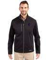 DePaul Blue Demons Cutter & Buck Evoke Softshell Recycled Full Zip Mens Jacket Black Front Thumbnail Image