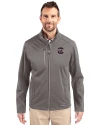 South Carolina Gamecocks Cutter & Buck Evoke Softshell Recycled Full Zip Mens Jacket Elemental Grey Front Thumbnail Image
