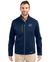 Jackson State Tigers Cutter & Buck Evoke Softshell Recycled Full Zip Mens Jacket Navy Blue Front Thumbnail Image