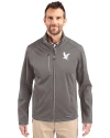 Embry-Riddle Eagles Cutter & Buck Evoke Softshell Recycled Full Zip Mens Jacket Elemental Grey Front Thumbnail Image