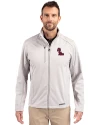 Ole Miss Rebels Cutter & Buck Evoke Softshell Recycled Full Zip Mens Jacket CONCRETE Front Thumbnail Image